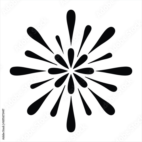 A Geometric Pattern of Radial Splashes Creating a Dynamic Visual Effect
