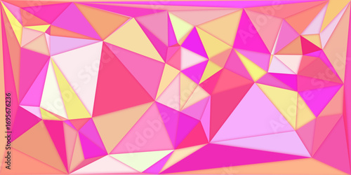 Abstract background with geometric purple and pink triangle pattern, mosaic style illustration. graphic design, diamond, light, color, style, crystal, web, glass stained, mosaic, tile, floor
