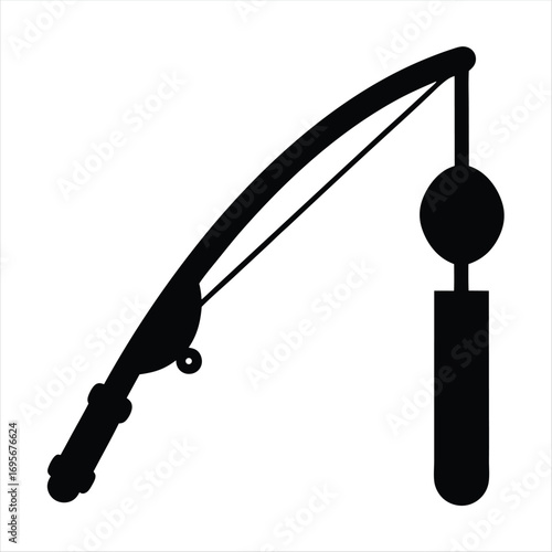 Fishing rod and bobber vector illustration on a white background