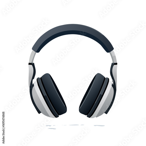 Vector illustration of modern over-ear headphones. A personal audio device for listening to music, podcasts, or gaming with high-fidelity sound