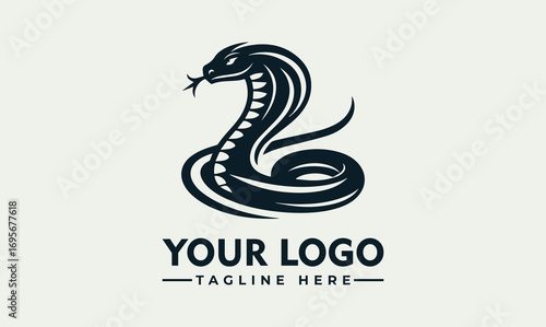 A stylized black cobra snake logo, coiled and ready to strike, with text below.