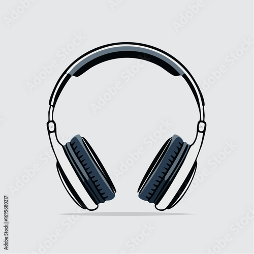 Stylized Illustration of Modern Headphones with a Focus on Audio and Music Technology