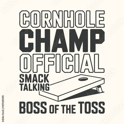 Vector art of cornhole champ official smack talking boss of the toss