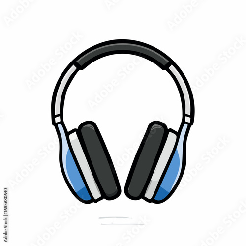 Stylish Blue Headphones Immersive Audio Experience