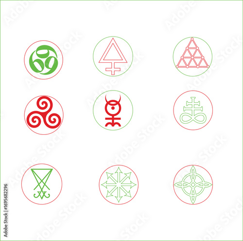 Symbols icon set – common UI and infographic signs (vector)