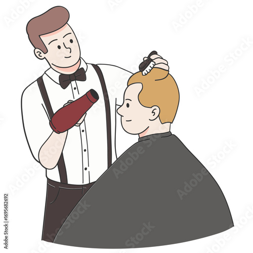 Barber shop styling hair