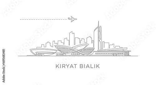 Kiryat Bialik Skyline with Minimalist Style.