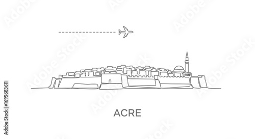 Acre city skyline Travel with Israel, and middle east.