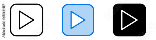 Play icon set multiple style collection