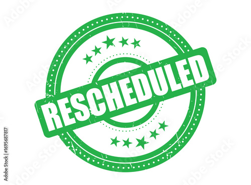Rescheduled Rubber Stamp Seal with a Dotted Circle