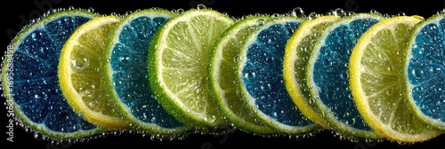 Colorful citrus slices layered in vibrant hues