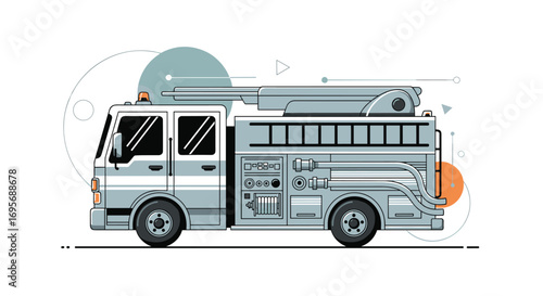 Modern fire truck illustration ready for rescue missions and emergency services themes