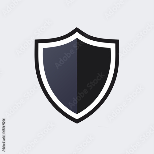 Vector shield icon in a flat design style, symbolizing security, protection, and safety. A modern graphic emblem for data privacy and defense concepts