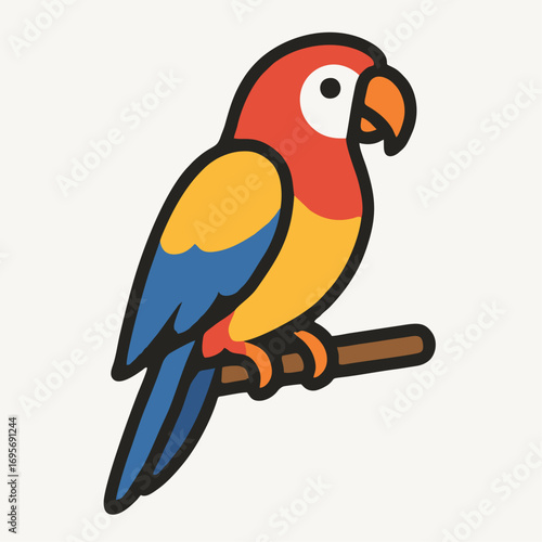 parrot on white background