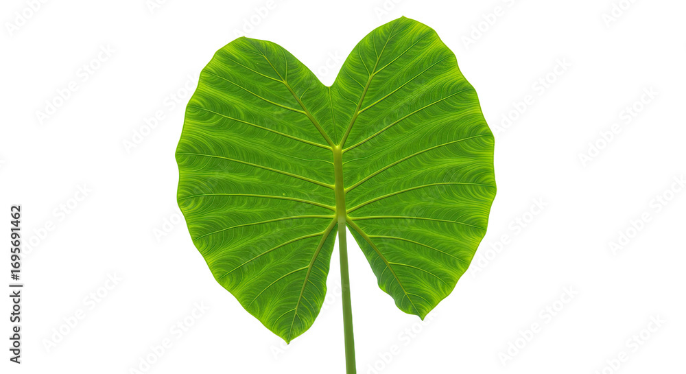 Obraz premium Large vibrant green leaf isolated on white 1.