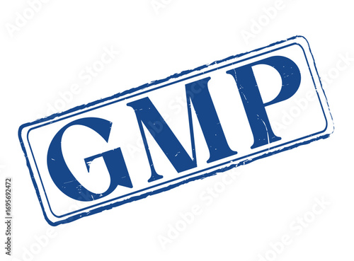 GMP Rubber Stamp Seal with an Outline and Text