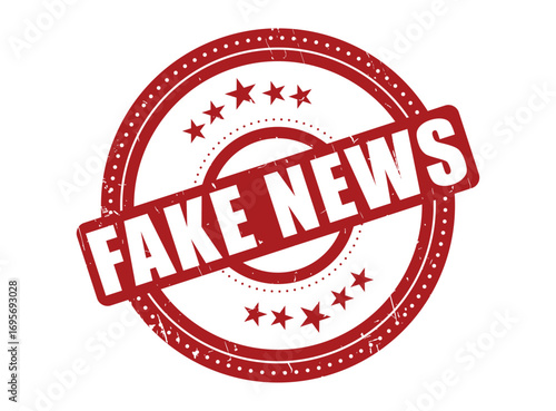 Fake News Rubber Stamp Seal with a Dotted Circle