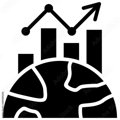 global market icon isolated on white background. vector illustration icon for market fluctuation