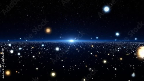 Wallpaper Mural Cosmic Plane: Starry Expanse and Digital Horizon Torontodigital.ca
