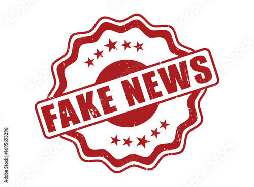 Fake News Rubber Stamp Seal with a Decorative Border