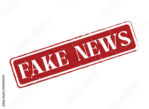 Fake News Rubber Stamp Seal for Media and Journalism
