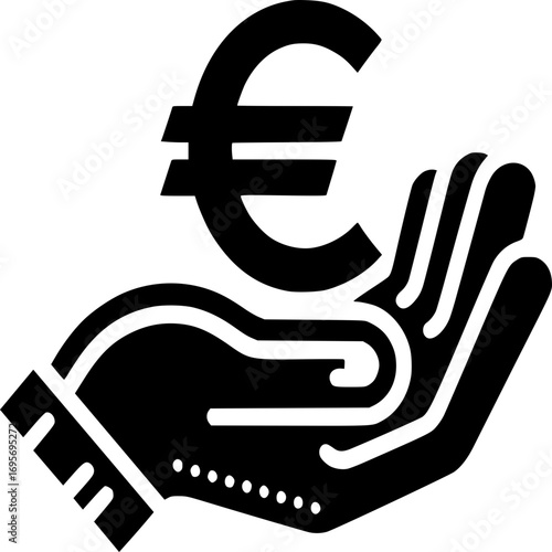 European Union Currency Symbol Held in Hand Conceptual Illustration of Finance and Economy