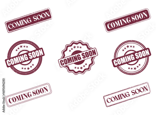 Collection of Coming Soon Rubber Stamps and Seals