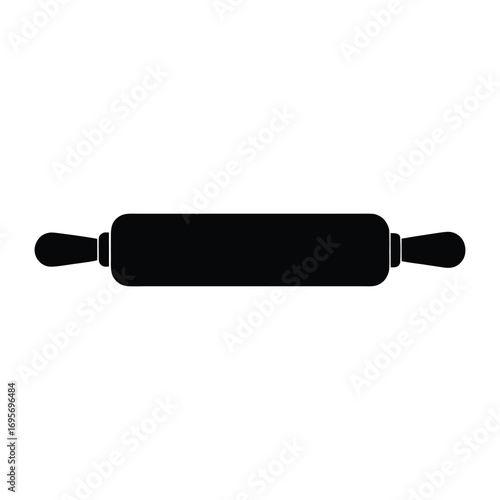 a black and white illustration of a rolling pin