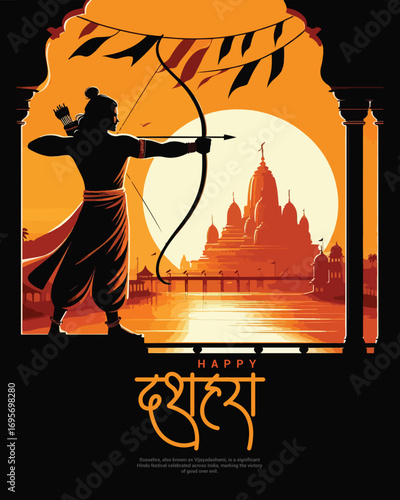 Happy Dussehra Festival Vector Illustration