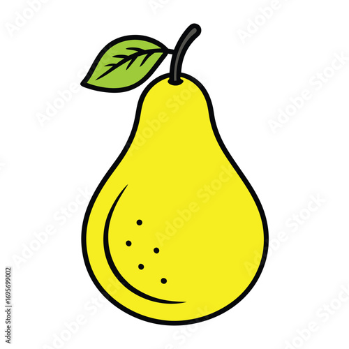 Juicy pears and a fresh apple on a leafy branch for a healthy vegetarian diet