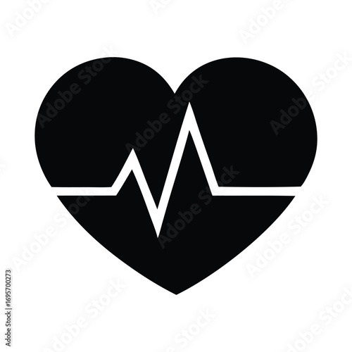 Heartbeat ecg cardiogram medical symbol graphic element symbolizing health and life