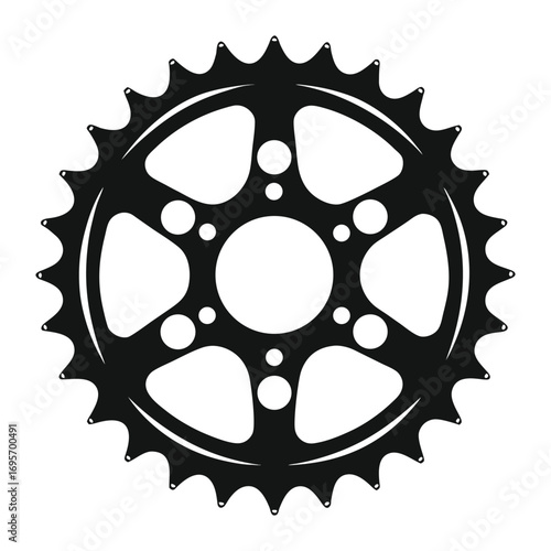 a black and white illustration of a bicycle chain