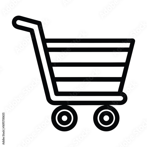 Modern shopping cart icon for e-commerce websites and retail stores design elements