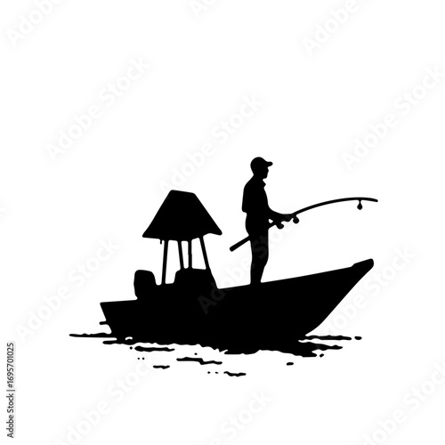 fisherman on the boat, silhouette, boat, vector, illustration, water, fishing, sea, black, fish, sport, fisherman, cartoon, people, helicopter, ship, art, airplane, ocean, business, air, nature, lake,