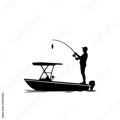 fisherman on the boat, silhouette, boat, vector, illustration, water, fishing, sea, black, fish, sport, fisherman, cartoon, people, helicopter, ship, art, airplane, ocean, business, air, nature, lake,