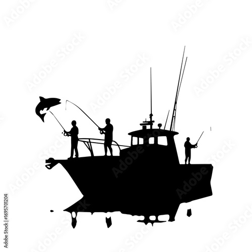 fishing boat in the sea, boat, sea, fishing, water, ship, sunset, beach, fisherman, silhouette, ocean, thailand, sky, fish, travel, nature, vessel, vector, sun, nautical, summer, sunrise, coast, illus