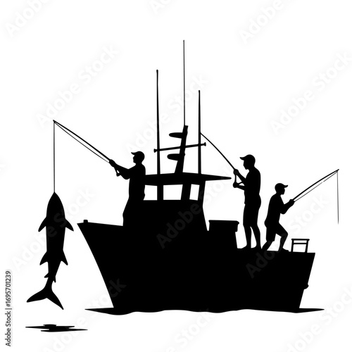 fishing boat in the sea, boat, sea, fishing, water, ship, sunset, beach, fisherman, silhouette, ocean, thailand, sky, fish, travel, nature, vessel, vector, sun, nautical, summer, sunrise, coast, illus