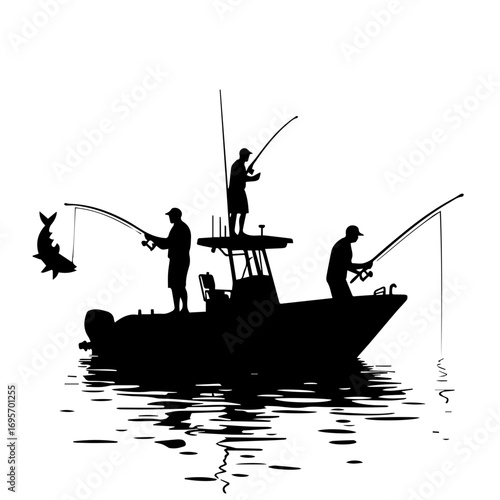 fishing boat in the sea, boat, sea, fishing, water, ship, sunset, beach, fisherman, silhouette, ocean, thailand, sky, fish, travel, nature, vessel, vector, sun, nautical, summer, sunrise, coast, illus