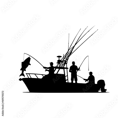 fishing boat in the sea, boat, sea, fishing, water, ship, sunset, beach, fisherman, silhouette, ocean, thailand, sky, fish, travel, nature, vessel, vector, sun, nautical, summer, sunrise, coast, illus
