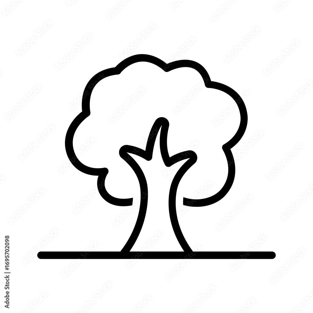 Obraz premium Vector black line icon for Tree