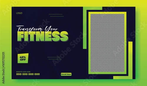 Transform your fitness dynamic social media post template with muscular man holding weight