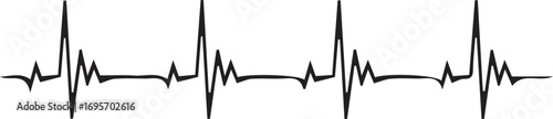 Black heartbeat line without background
