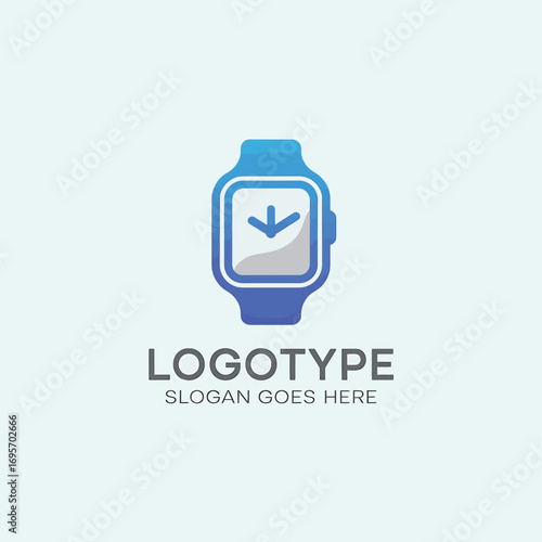 Modern smartwatch icon logo design, representing technology, innovation, and time management for a dynamic brand identity, perfect for app development and digital services.