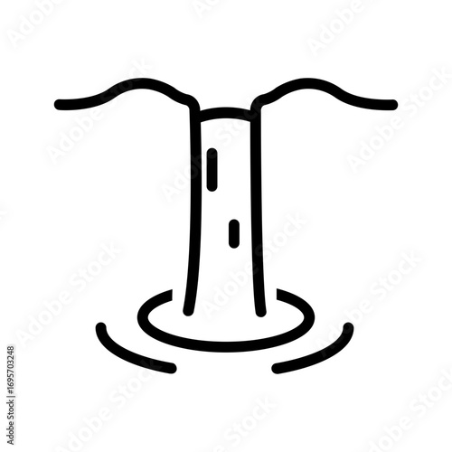 Vector black line icon for  Waterfall