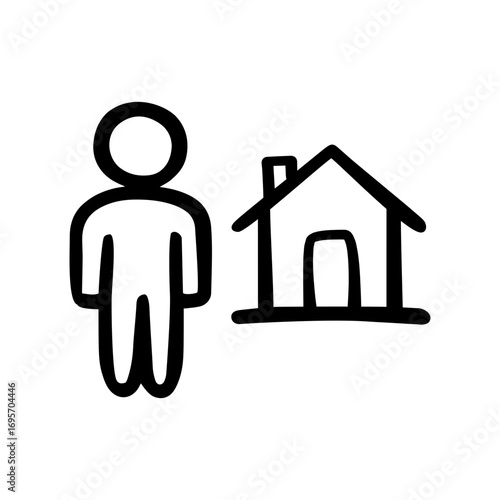 Property owner doodle vector icon