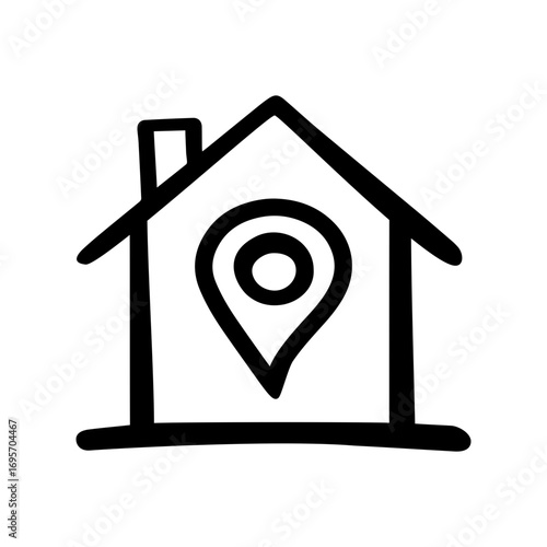 Address doodle vector icon