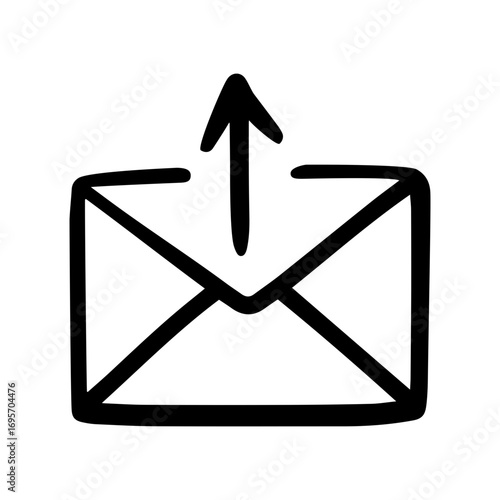 Send mail doodle vector icon