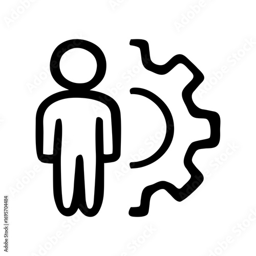 People management doodle vector icon