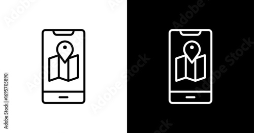 Smartphone White Icon Set Design