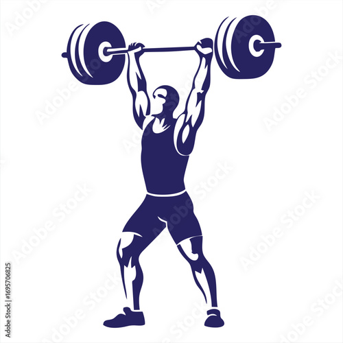 Powerful Weightlifter Barbell Lift Icon